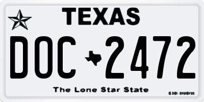TX license plate DOC2472