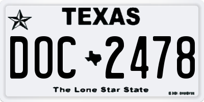 TX license plate DOC2478