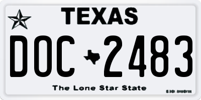 TX license plate DOC2483