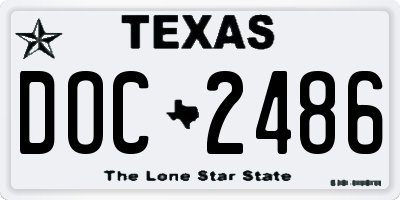 TX license plate DOC2486