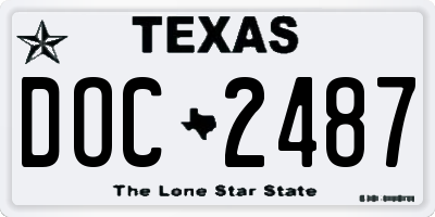 TX license plate DOC2487