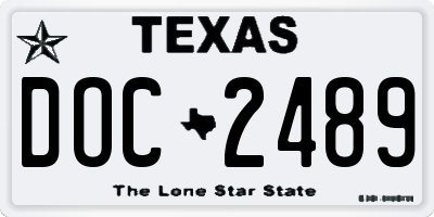 TX license plate DOC2489