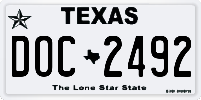 TX license plate DOC2492