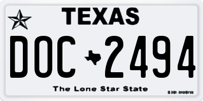 TX license plate DOC2494