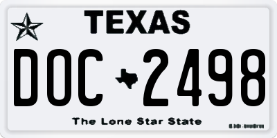 TX license plate DOC2498