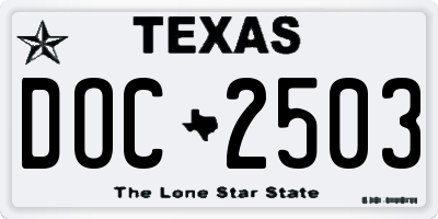 TX license plate DOC2503