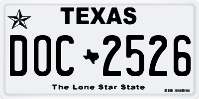 TX license plate DOC2526