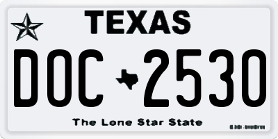 TX license plate DOC2530