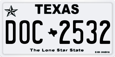 TX license plate DOC2532