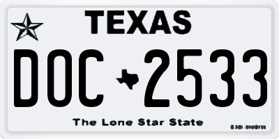 TX license plate DOC2533