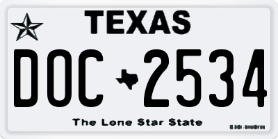 TX license plate DOC2534