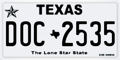 TX license plate DOC2535