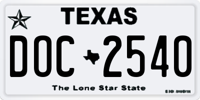 TX license plate DOC2540