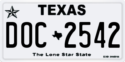 TX license plate DOC2542