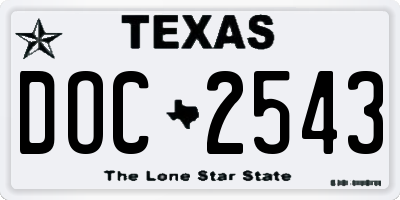 TX license plate DOC2543