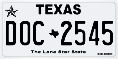 TX license plate DOC2545