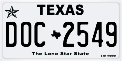 TX license plate DOC2549