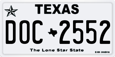 TX license plate DOC2552