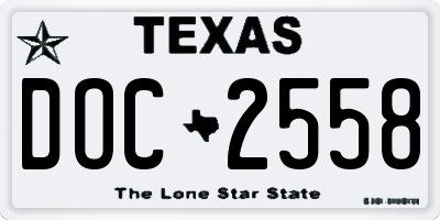 TX license plate DOC2558