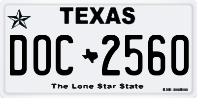 TX license plate DOC2560