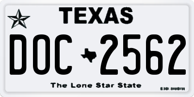 TX license plate DOC2562