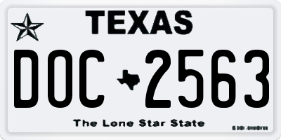 TX license plate DOC2563
