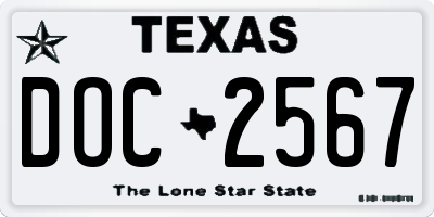 TX license plate DOC2567