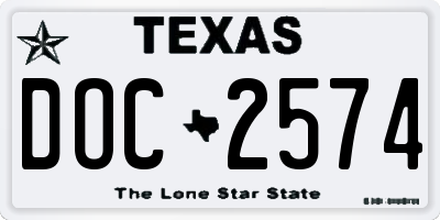 TX license plate DOC2574