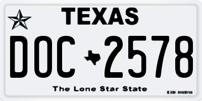 TX license plate DOC2578