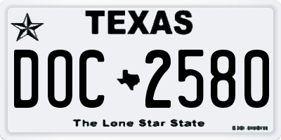 TX license plate DOC2580