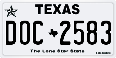TX license plate DOC2583