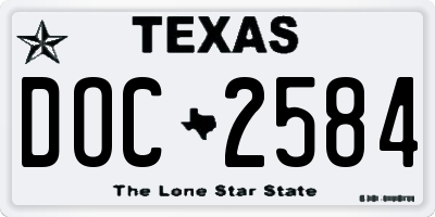 TX license plate DOC2584