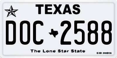 TX license plate DOC2588