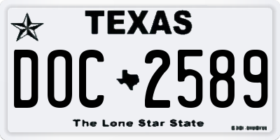TX license plate DOC2589