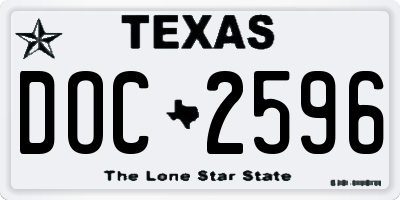 TX license plate DOC2596