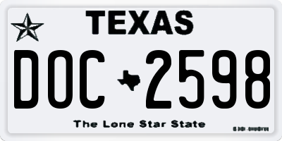 TX license plate DOC2598