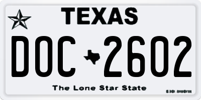 TX license plate DOC2602