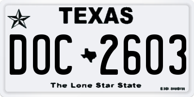 TX license plate DOC2603