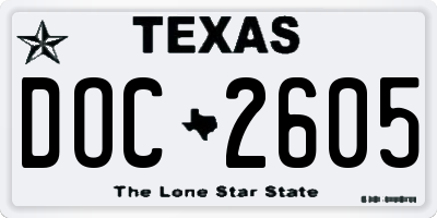 TX license plate DOC2605