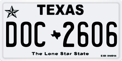 TX license plate DOC2606