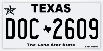 TX license plate DOC2609