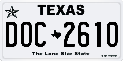 TX license plate DOC2610