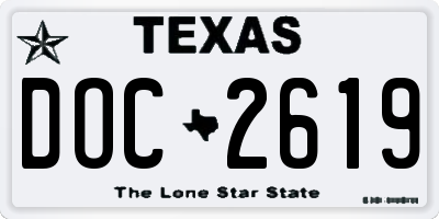 TX license plate DOC2619