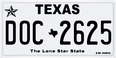 TX license plate DOC2625