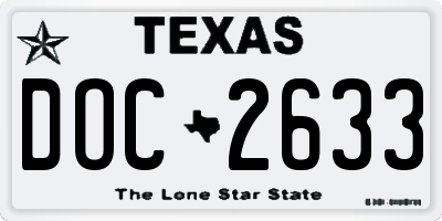 TX license plate DOC2633