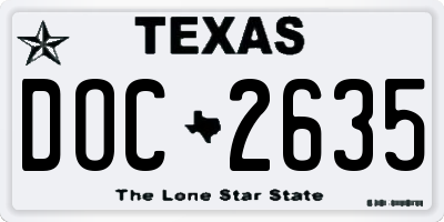TX license plate DOC2635