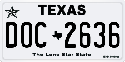 TX license plate DOC2636