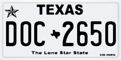 TX license plate DOC2650