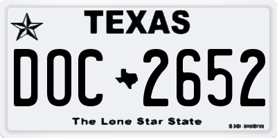 TX license plate DOC2652