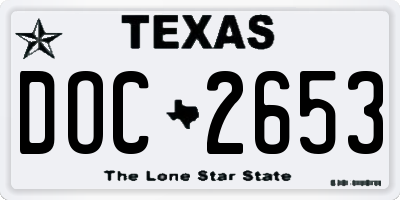 TX license plate DOC2653